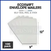 100 EcoSwift White Self-Seal Mailing Shipping Kraft Paper Envelope 28 lb. 9 x 12