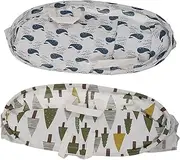 BUGUUYO 2Pcs Cotton and Linen Storage Basket Dirty Clothes Hamper Storage Box for Laundry Nursery Bedroom Bathroom Stylish and Lightweight Design