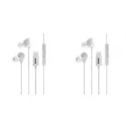 2x Laser Wired USB-C In-Ear Earphones w/ In-Line Controls 1.2m For iPhone 15 WHT