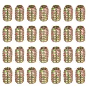 28Pcs Threaded Inserts Nuts M8x20mm Hex Socket Drive Nut Inserts for Wood