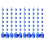 10pcs Pendants Teardrop Dark Blue 60mm Crystal with Octagon Beads Decoration