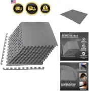 Puzzle Exercise Mat EVA Foam Interlocking Tiles for Gym MMA Home Gym 48 sq ft