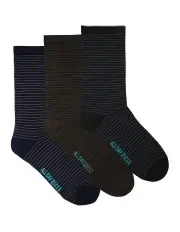 [All Day Socks] Cushion Foot Crew Socks 3-Pack in Multi