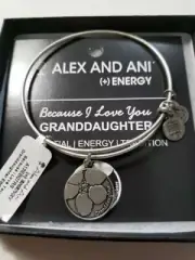 Alex & Ani I LOVE YOU GRANDAUGHTER Silver Tone Charm Bangle New w Tag Card &Box