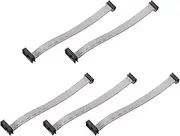 uxcell 5 Pcs IDC Flat Ribbon Cable, 2.54mm Pitch 13mm Width 15cm Long 10 to 16 Pin FC to FC Flat Ribbon Connector Jumper Wire for PC, LED Displays