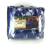 Mossy Oak Queen Comforter 7 Piece Bed Set Blue White Stars Red Sheets New