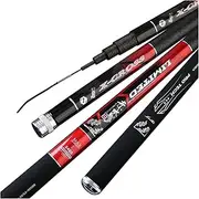Fishing Pole Telescopic Fishing Rod Carbon Fiber Extra Long Pole Super Hard and Super Light 28 Tone Fishing Tackle Carp Feeder (Color : Black, Size : 4.5m)