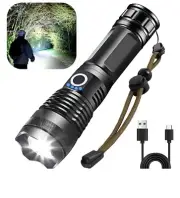 Maple Star 100000 High Lumens Usb Rechargeable Waterproof Bright Flashlights