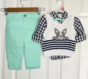 Wonder Nation Boys 4-pc Suit Set Vest Button-up Shirt Bow Tie Pants 18M NWT
