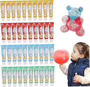 Plastic Bubbles, Plastic Bubbles with Straw 32 Sets Easy & Fun Blow for Kids Portable Bubble for School, Party, Indoor, Outdoor, Birthday Gifts