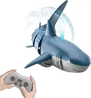 RC Shark Mechanical Shark RC Racing Boat Ship Water Toys Kids Toys Rechargeable Batteries (Blue)
