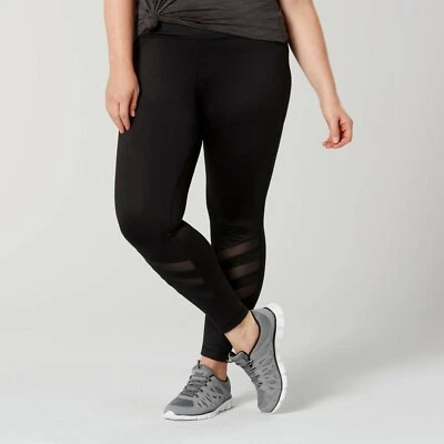 Women's Plus Hi Waist Athletic Leggings Size 3X Black