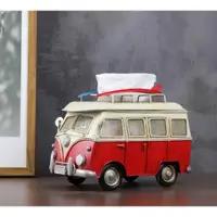 在飛比找蝦皮購物優惠-歐美復古風創意鐵皮巴士抽取式面紙盒裝飾品(紅色)✿全新✿