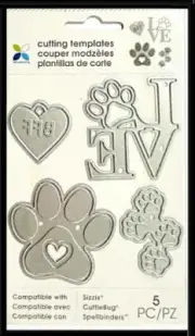 MOMENTA CUT & EMBOSS MIX & MATCH DIES ~PAW PRINTS CODE 33632 -B14
