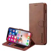 For Apple iPhone X/XS Case, SupRShield Wallet Leather Flip Magnetic Stand Case Cover For Apple (Coffee)