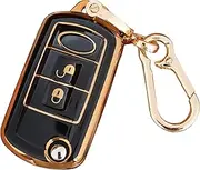 QIXIUBIA for Landrover Key Fob Cover Keyless Remote Smart Key Shell with Keychain Fit for Land Rover Range Rover Sport LR3 Discovery (for Landrover-A-Black)