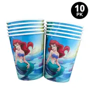 Mermaid Theme 250ml 9 OZ Paper Cups 10PK - Kids Birthday Party Tableware