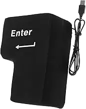 Big Enter Key Throw Pillow USB Office Cushion for Noon Break Nap Soft Desktop Pillow Black Vent Toy for Relaxation
