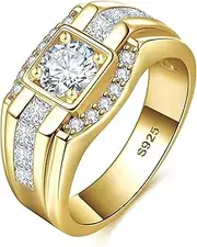 [LOIPURI] Moissanite Engagement Rings Men's Wedding Band 925 Sterling Silver Wedding Promise Ring for Men 0.8CT Round Cut D Color VVS1 Clarity Anniversary Jewelry Gifts Sizes 8-12