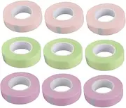 WOONEKY Eyelash Grafting Tape Glue Lash Cluster Adhesive 3 Colors 9 Rolls Pack