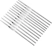 12 Pieces Small Crochet Hooks Set, Stainless Steel Crochet Needles for Lace Making Fine Knitting Projects (0.6mm 0.75mm 0.85mm 0.9mm 1.0mm 1.1mm 1.25mm 1.4mm 1.5mm 1.6mm 1.75mm 1.9mm)