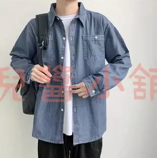 夏季牛仔工作服純棉襯衫男長袖防曬衣防燙耐磨上衣外套【倪醬小鋪】