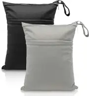 Pack of 2 Wet Bag - Reusable | Waterproof Wet/Dry Bag for Baby Cloth Nappies | W