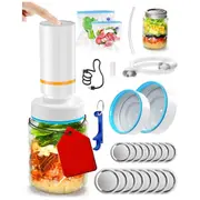 Electric Mason Jar Vacuum Sealer Kit With16 Jar Lids, Jar Vacuum Sealer For Mason Jars ,for Wide An