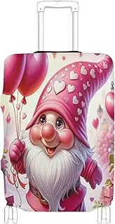 [Joisal] Valentine's Day Pink Gnome Luggage Covers Protectors Fit 18-32 Inch Suitcase Protector Cover Tsa Approved, Luggage Identifiers for Suitcases Unique, S 18-20 in