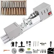 6 in 1 Mini Lathe, DIY Wood Model Making Drilling Lathe with 7 Speed Adjustment, Grinding Polishing Rotary Tool, Standard Set for Carving Grinding Wood Stone