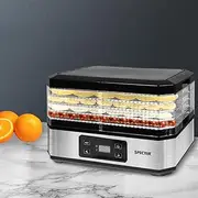 Spector Food Dehydrators,Food Dryer with 5 Removable Trays,40-70℃ Adjustable Temperature Controls for Jerky Yogurt Fruit Maker,48H Adjustable Timer, Lcd Touch Control,Silver