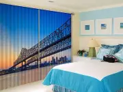 3D Iron bridge7 Blockout Photo Curtain Printing Curtains Drapes Fabric Window AU