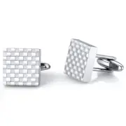 Handsome and Genteel: Stainless Steel Checkerboard Square Cuff-links for Men