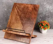 Wooden Cookbook Stand Cutting Chopping Board | Wood Cookbook Recipe Holder
