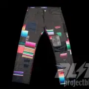COMME des GARCONS JUNYA WATANABE MAN PATCHWORK PANTS CDG BLACK SIZE LARGE L