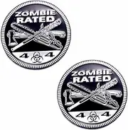 2Pcs Rated Emblem Zombie Level Metal car badge4 x 4 Metal car Badges 3D Round car Badges Beautiful car Stickers Compatible with Motorcycle Bumper Stickers Anywhere