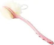 Healeved Back Scrubber Bathing Brush Exfoliating Puff Soft Long Handle for Shower Bath Pink