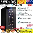 Devanti Wine Cooler 12 Bottle Thermoelectric Chiller Storage Cellar Fridge Black