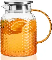 PARACITY Glass Pitcher Squama Designed 34 oz, High Borosilicate Water Pitcher,