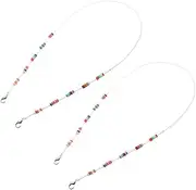 NIYANGLE 2Pcs Durable Beading Strap for Multi Use Eyewear Chain for Glasses Sunglasses and Masks