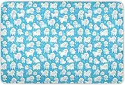 Cute Sky Blue Dogs Extra Large Resuable Diaper Mats Water Resistant Diaper Changing Pad Non-Slip Bed Liners for Kids Adults Pets 52" L x 34" W