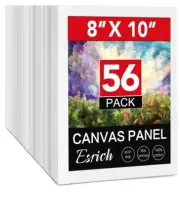 ESRICH Canvas Panels Boards for Painting 8x10In, 56 Pack For Painting