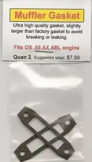 OS .55 AX ABL Exhaust/Muffler Gasket 2 Pack NIP