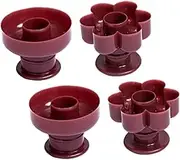 SEWACC 4pcs Donut Mold Donut Making Mold Doughnut Doughnut Maker Shape Desserts Cutter Maker Baking Making Baking Moulds Pan Cookie Mould Plastic Brown