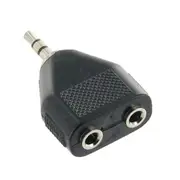 3.5mm Stereo Male Jack Splitter to 2x 3.5mm Stereo Females Y split Adaptor Plug