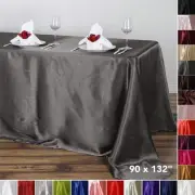 12 pcs 90x132" RECTANGLE Satin TABLECLOTHS Wedding Party Banquet Linens Supplies