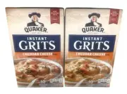 QUAKER Instant Grits Cheddar Cheese - TWO Boxes - 9.8oz Each / 20 Packets