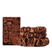 slip Pure Silk Back to Basics Midi/Large Scrunchies in Auburn, Set of 3