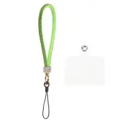 1 Pcs Phone Lanyard, Detachable Wrist Strap Glitters with Phone Patches, Green