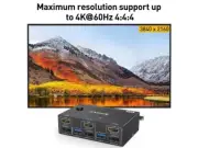 KCEVE 4K@60Hz USB3.0 HDMI / Displayport Dual Monitor KVM Switch (KC-KVM202DH)
